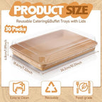 30 Pack Catering Trays Clear Lids 10.31 x 7.32 x 1.89 in Kraft in Transparent, alternate view 2