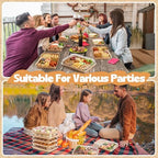 30 Pack Catering Trays Clear Lids 10.31 x 7.32 x 1.89 in Kraft in Transparent, alternate view 6