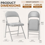 30 Pack Gray Padded Folding Chairs with Metal Frame, alternate view 3