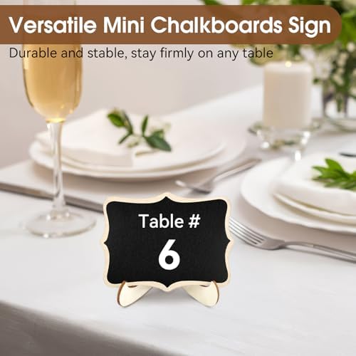 30 Pack Mini Chalkboard Signs, Food Labels for Party Buffet, Polygonal in Black, alternate view 5