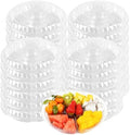 30 Pack Plastic Appetizer Trays with Lids, 6 Compartment Disposable Serving Platters for Party Snacks Fruits