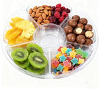 30 Pack Plastic Appetizer Trays with Lids, 6 Compartment Disposable Serving Platters for Party Snacks Fruits, alternate view