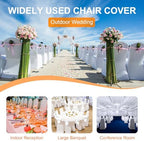 30 Pack White Folding Chair Covers for Party, Spandex Chair Covers for Wedding, Stretch Seat Cover 30 Pieces, alternate view