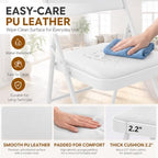 30 Pack White Padded Folding Chairs with Metal Frame, alternate view 4