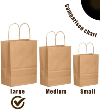 30-Packs Brown Gift Bags with Handles Bulk 13''x5 x10 Large Size Kraft Paper Bags Multiple Uses (Large Size) in, alternate