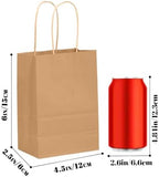 30-Packs Brown Gift Bags with Handles Bulk 4.5"x2.5"x6" Mini Size Party Paper Bags in 1 Count (Pack of 30) in, alternate view