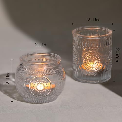 30 Pcs Assorted Clear Votive Candle Holders, Wedding Centerpieces Table Decorations, Glass Tea Lights Candle, alternate view