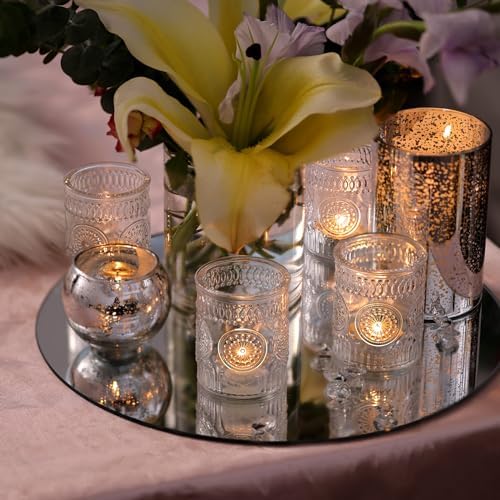 30 Pcs Assorted Clear Votive Candle Holders, Wedding Centerpieces Table Decorations, Glass Tea Lights Candle, alternate view