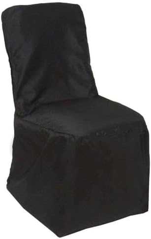 30 PCS Black Square Top Polyester Banquet Chair Cover Dinning Event Slipcover for Wedding Party Banquet Catering, alternate
