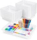 30 Pcs Clear Plastic Art Tray for Classroom, 12.6 x 9.1 x 1 Inch in 12.6 x 9.1 x 1 Inch in Clear