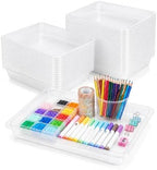 30 Pcs Clear Plastic Art Tray for Classroom, 12.6 x 9.1 x 1 Inch in 12.6 x 9.1 x 1 Inch in Clear