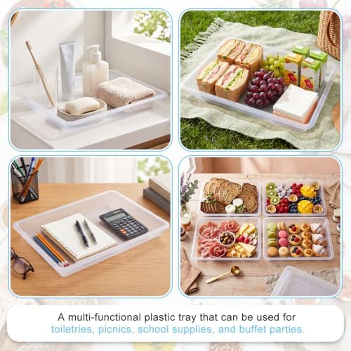 30 Pcs Clear Plastic Art Tray for Classroom, 12.6 x 9.1 x 1 Inch in 12.6 x 9.1 x 1 Inch in Clear, alternate view 4