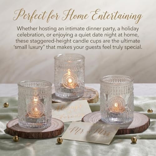 30 Pcs Clear Votive Candle Holders for Wedding, Glass Tea Lights Holder in Clear, alternate view 3