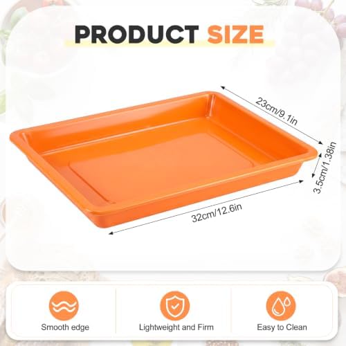 30 Pcs Plastic Trays for Serving Food Art Trays in Orange, alternate view 3