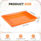 30 Pcs Plastic Trays for Serving Food Art Trays in Orange, alternate view 3