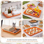 30 Pcs Plastic Trays for Serving Food Art Trays in Orange, alternate view 4