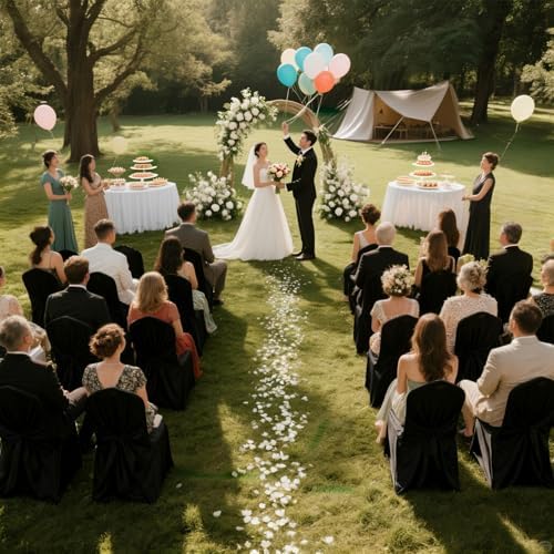 30 PCS Spandex Banquet Chair Covers Black, Universal Fitted, alternate view 2