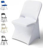 30 PCS Spandex Folding Chair Covers White, Universal Fitted