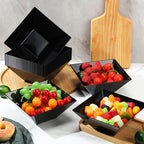 30 Pcs Square Plastic Bowls 35 oz Disposable, Black, Classic in approx. 35 oz in Black, alternate view 2