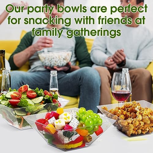 30 Pcs Square Plastic Bowls 35 oz Disposable, Clear, Classic in approx. 35 oz in Clear, alternate view 5