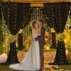 30 x 10ft Black Backdrop Curtains with Lights String for Party in 30 x 10ft in Black, alternate view 6