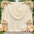 30 x 10ft Champagne Backdrop Curtains, Champagne Drapes for Backdrop Fabric in 30 ft X 10 ft(6 Panels 5ft X