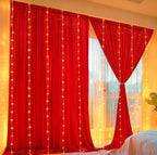 30 x 10ft Red Green Backdrop Curtains with Lights String in 30 x 10ft in Red, alternate view 5