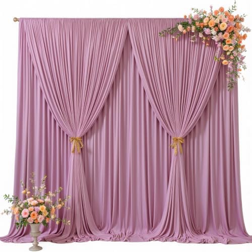 30 x 10ft Rose Pink Backdrop Curtains, Dusty Rose Drapes for Backdrop in 30 ft X 10 ft(6 Panels 5ft X 10ft) in, alternate