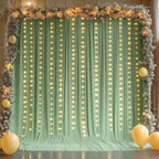 30 x 10ft Sage Green Backdrop Curtains with Lights String in 30 x 10ft in Sage Green, alternate view 3