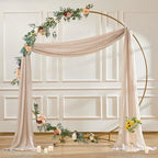 30" x 20Ft Wedding Arch Draping Fabric, 1 Panel Dark Champagne Sheer Curtain Drapes Extra Wide & Long Backdrop, alternate