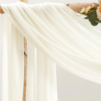 30" x 20Ft Wedding Arch Draping Fabric, 1 Panel Ivory Sheer Curtain Drapes Extra Wide & Long Backdrop Curtains, alternate