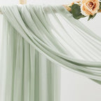 30" x 20Ft Wedding Arch Draping Fabric, 1 Panel Sage Green Sheer Curtain Drapes Extra Wide & Long Backdrop, alternate view 2