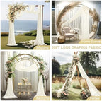 30" x 20Ft Wedding Arch Draping Fabric, 2 Panels Ivory Sheer Curtain Drapes Extra Wide & Long Backdrop Curtains, alternate