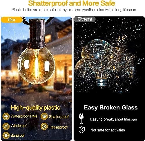300 FT Outdoor String Lights for Outside Patio 156 Bulbs Waterproof, alternate view 2