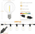 300 FT Outdoor String Lights for Outside Patio 156 Bulbs Waterproof, alternate view 4