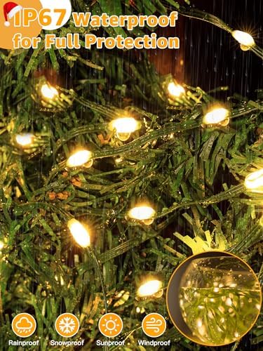 300 LED 98 FT Christmas Lights, Waterproof Outdoor String Lights with Remote and Timer, Christmas Tree Lights, alternate view