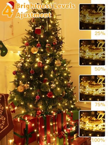 300 LED 98 FT Christmas Lights, Waterproof Outdoor String Lights with Remote and Timer, Christmas Tree Lights, alternate view
