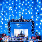 300 LED Blue Christmas Lights, Curtain Lights Plug in, 8 Modes Hanging String Lights for Bedroom Wall Window, alternate view