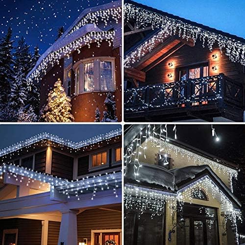 300 LED Christmas Icicle Lights,33FT White String Lights, alternate view 5