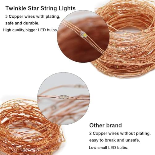300 LED Copper Wire String Lights, Warm White 99 FT, alternate view 5