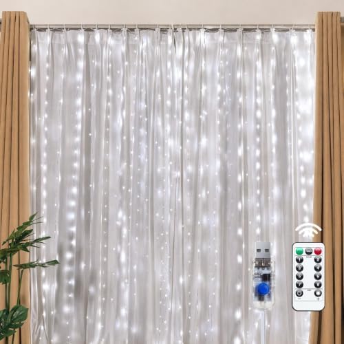 300 LED Curtain Lights, 9.8ftx9.8ft Winter Wonderland Decorations