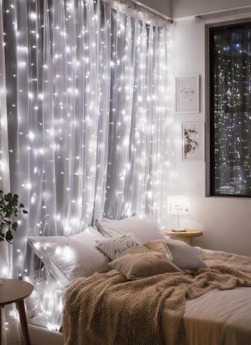 300 LED Curtain Lights, 9.8ftx9.8ft Winter Wonderland Decorations, alternate view 4