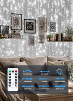 300 LED Curtain Lights, 9.8ftx9.8ft Winter Wonderland Decorations, alternate view 5