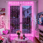 300 LED Curtain Lights, Pink String Lights for Bedroom, 9.8x9.8 ft in 9.8x9.8 ft, alternate view 2
