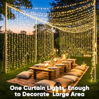 300 LED Curtain Lights Warm White 2PACK in Warm White, alternate view 4