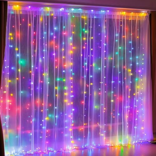 300 LED Curtain String Lights, Christmas Fairy Lights for Bedroom with 8 Lighting Modes, Connectable Waterproof, alternate