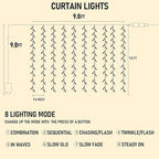 300 LED Curtain String Lights, Christmas Fairy Lights for Bedroom with 8 Lighting Modes, Connectable Waterproof, alternate