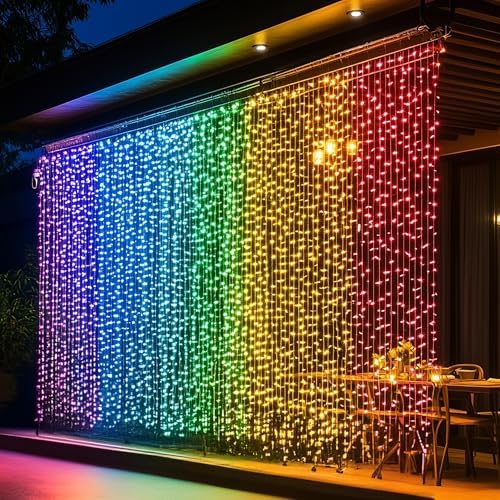 300 LED Curtain String Lights, RGB Color Changing Christmas Fairy Lights for Bedroom with Remote & APP Control, alternate