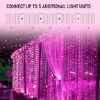 300 LED Curtain String Lights, Valentine's Day Fairy Lights for Bedroom with 8 Lighting Modes, Connectable, alternate view 4