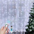 300 LED Fairy Curtain Lights, 9.8 x 9.8FT Cold White USB Plug in 8 Modes String Hanging Lights with Remote for